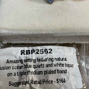 Natural fusion ocean blue quartz and white topaz